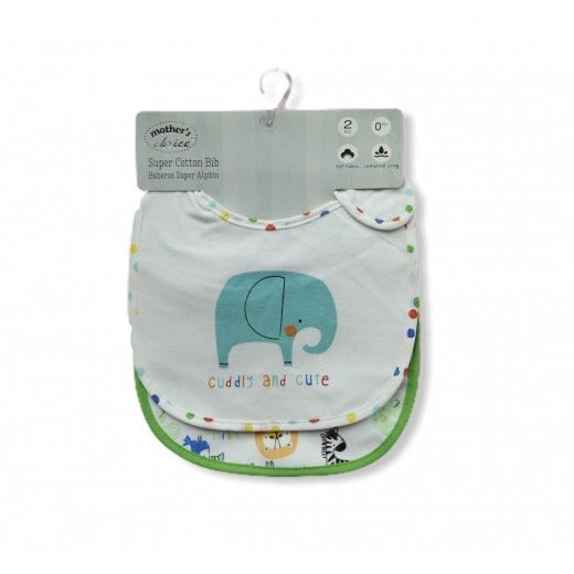 INFANT'S 2 PACK BIBS 'CUDDLY & CUTE'