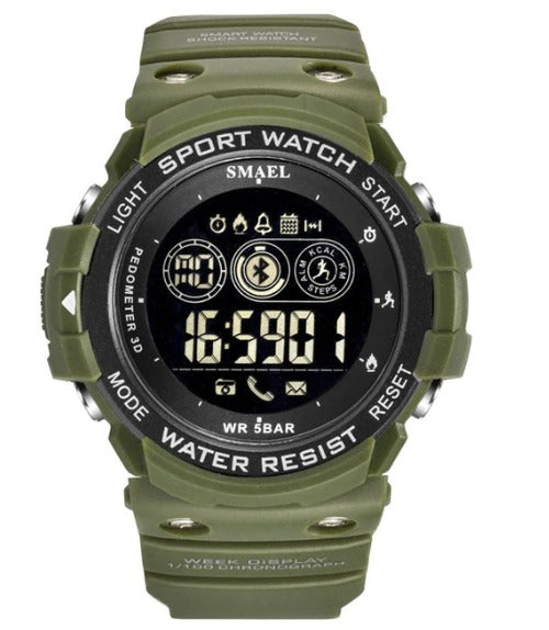 Smael Multifunctiona Bluetooth Watch - Model 1602 - Army Green