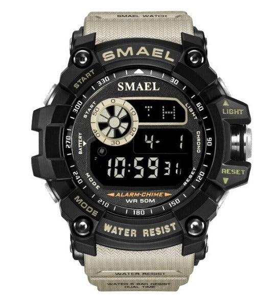 Smael Multifunctional Digital Watch Model 8010 - Khaki