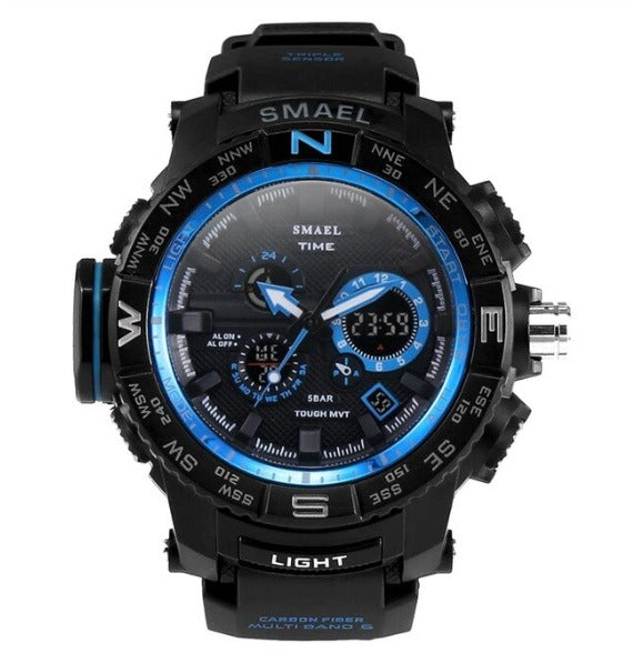 Smael Multifunctional Digital Analog Watch Model 1531 - Black Blue