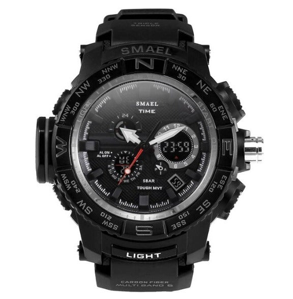 Smael Multifunctional Digital Analog Watch Model 1531 - Black