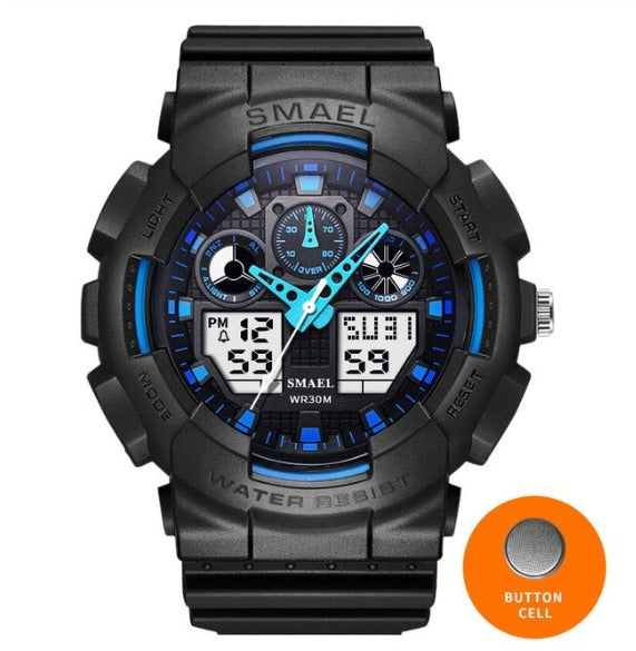 Smael Multifunctional Digital Analog Watch Model 1027 - Black Blue
