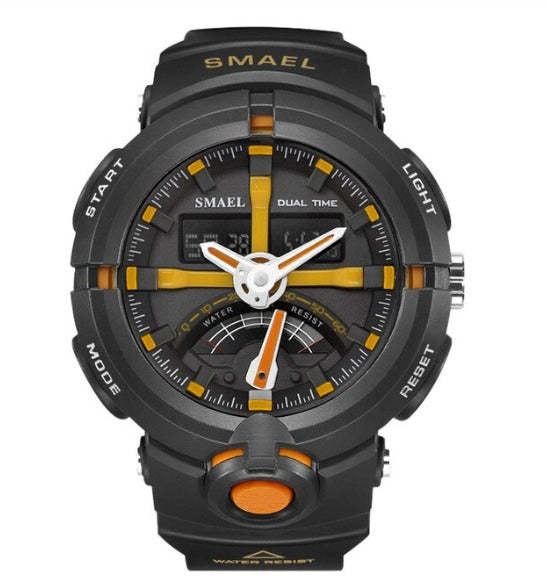 Smael Multifunctional Digital Analog Watch Model 1637 - Black Orange