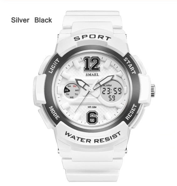 Smael Ladies Multifunctional Digital Analog Watch Model 1632 - Black White