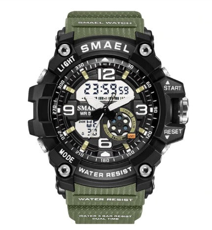 Smael Ladies Multifunctional Digital Analog Watch Model 1808 - Army Green