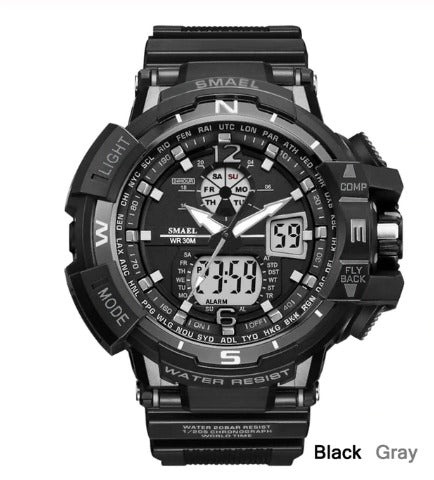Smael Multifunctional Digital Analog Watch Model 1367 - Black Grey