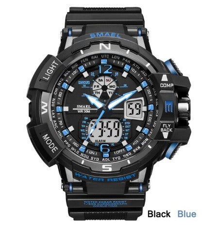 Smael Multifunctional Digital Analog Watch Model 1367 - Black Blue