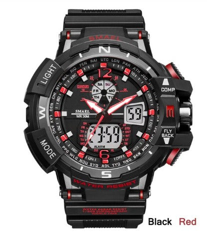 Smael Multifunctional Digital Analog Watch Model 1367 - Black Red