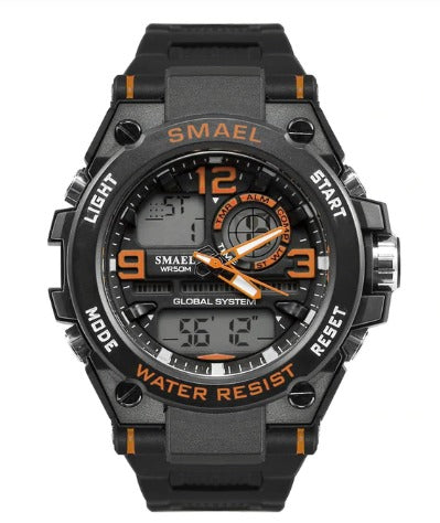 Smael Multifunctional Digital Analog Watch Model 1603 - Black Orange
