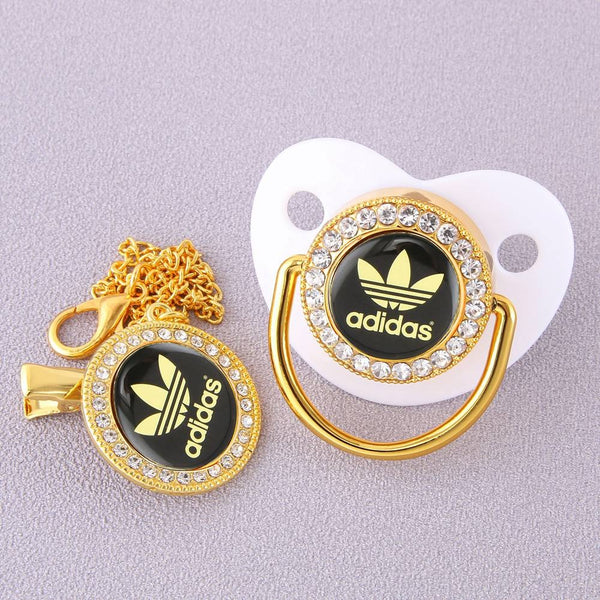 Baby Bling Dummy Pacifier - Adidas White