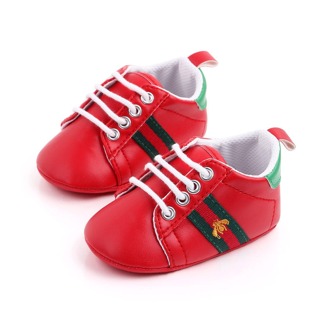 Infants Anti-slip PU Leather Sneaker - Red