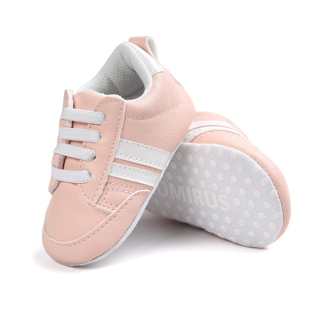 Infants Anti-slip Soft sole Sneakers - Pink with White Edge