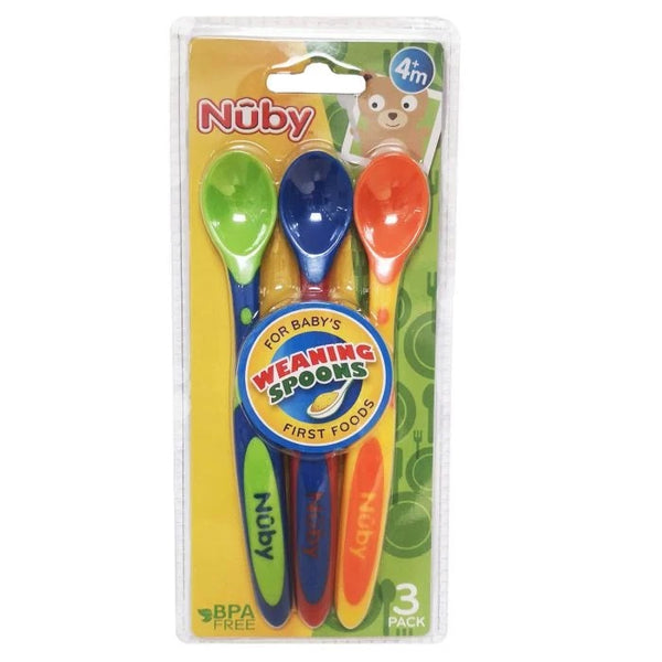 Nuby 3pk fun grip Weaning spoons