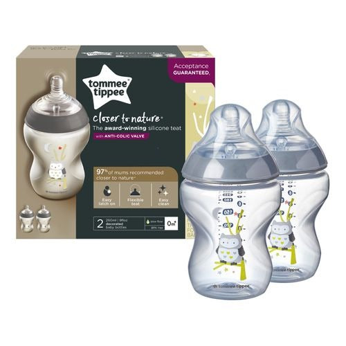Tommee Tippee Closer to Nature Bottle 260ml 2 Pack Owlie
