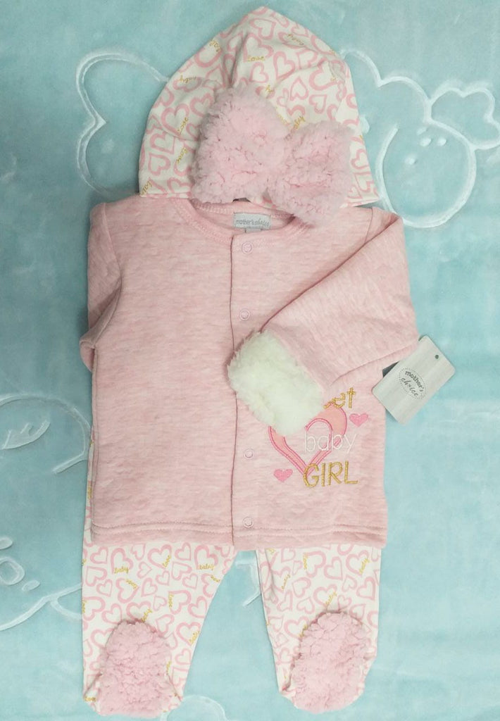 3PC QUILTED WINTER SET - BABY GIRL