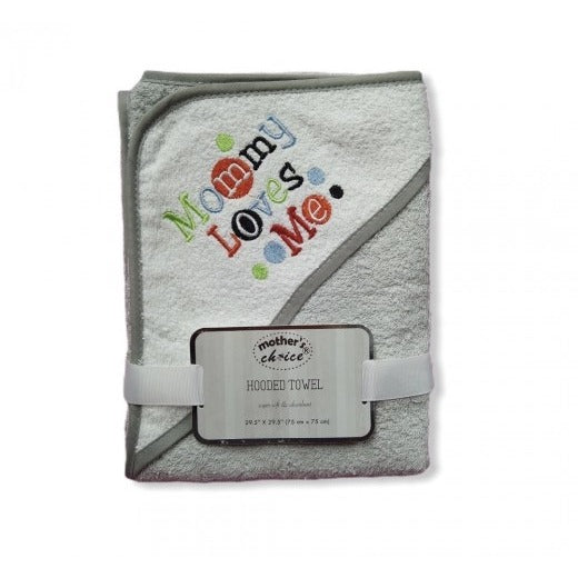 100% COTTON HOODED TOWELS 'MUMMY LOVES ME'