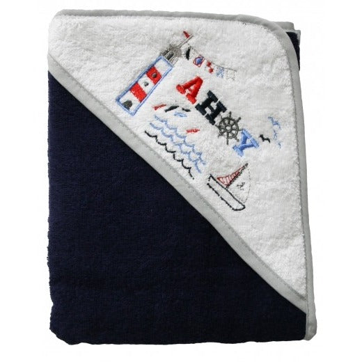 100% COTTON HOODED TOWELS - BLUE 'NAVY SAILOR'