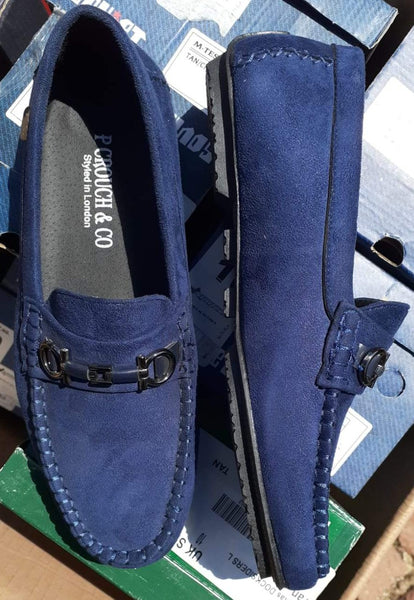 P Crouch Casual Moccasins - Blue - Size 8