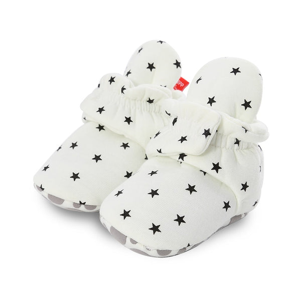Infants Anti-slip Cotton Winter Slipper Shoe - White Stars