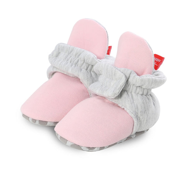 Infants Anti-slip Cotton Winter Slipper Shoe - Pink Grey