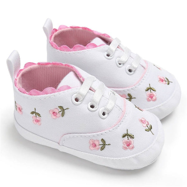 Infants Anti-slip Japanese Style Girls Canvas Sneaker - White