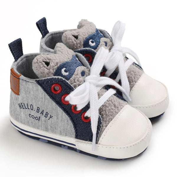 Infants Anti-slip Cartoon Canvas Sneaker - Grey