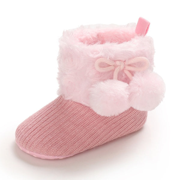 Infants Winter Crocket Fleece POM POM Shoe