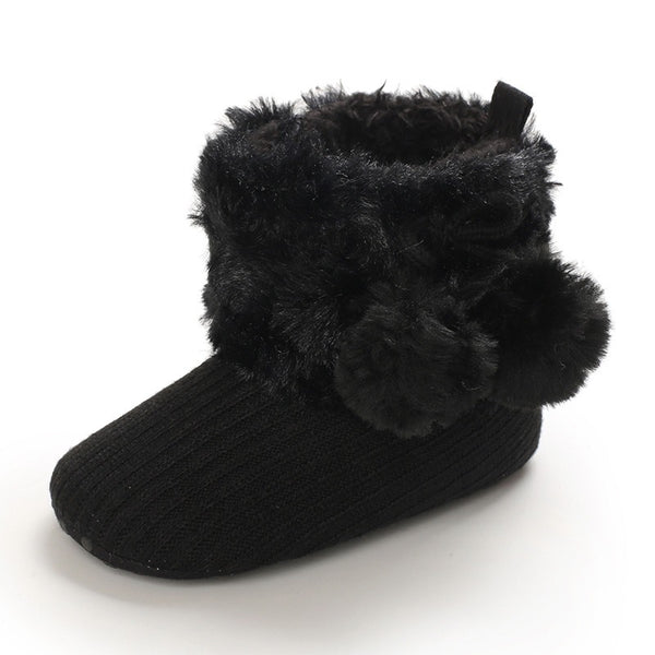 Infants Winter Crocket Fleece POM POM Shoe