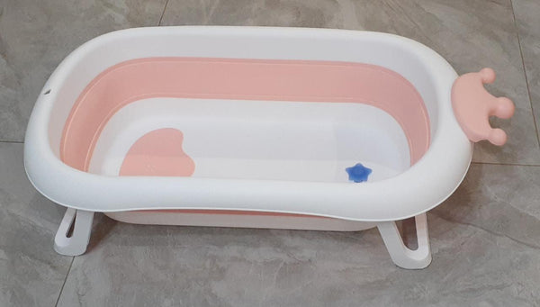 Infant Baby Foldable Bathtub -  Pink Crown