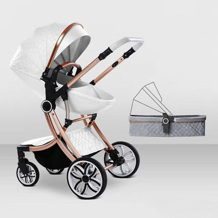 Baby Egg Pram Stroller With Car Seat- White