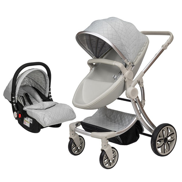 Baby Egg Pram Stroller With Car Seat- Grey