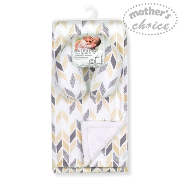 BABY BLANKET WITH TRAVEL PILLOW 'NEUTRAL'