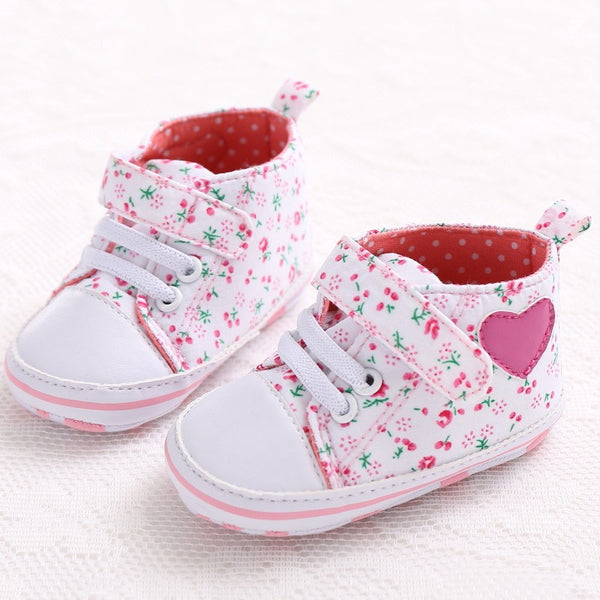 Infants Anti-slip  Girls Canvas Sneaker - Berries and Heart