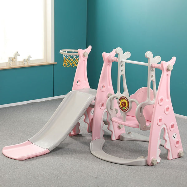 Toddler Indoor Slide and Swing Set - Pink