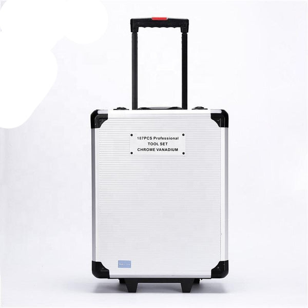 187 Piece Toolset with Four Layer Portable Aluminium Suitcase Box