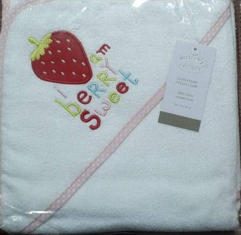 100% COTTON BABY HOODED TOWEL 'I AM BERRY SWEET'