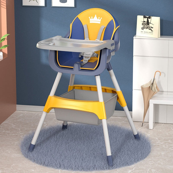 Baby Feeding High Chair - Pyramid Position - Blue Crown