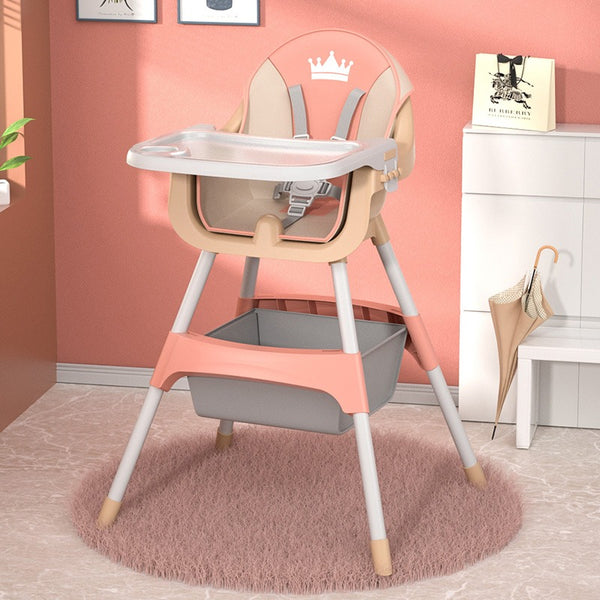 Baby Feeding High Chair - Pyramid Position - Pink Crown