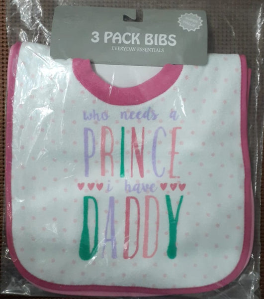 Large Feeding Baby Bibs 3 Pack - Prince Daddy