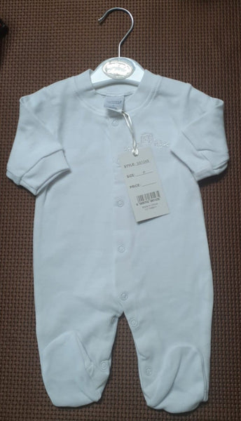 100% COTTON BASIC BABY GROWER WHITE ABC- 0-3 MONTHS