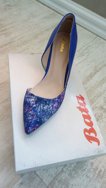 Bata Floral Fashion Heel - Blue