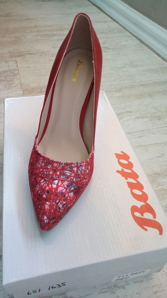 Bata Floral Fashion Heel - Red