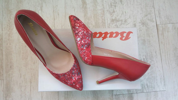 Bata Floral Fashion Heel - Red