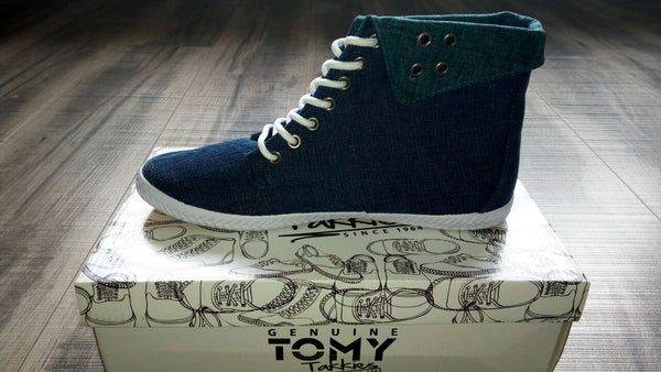 Tomy Takkies Lace Up Sneaker Denim Boot - Denim Green
