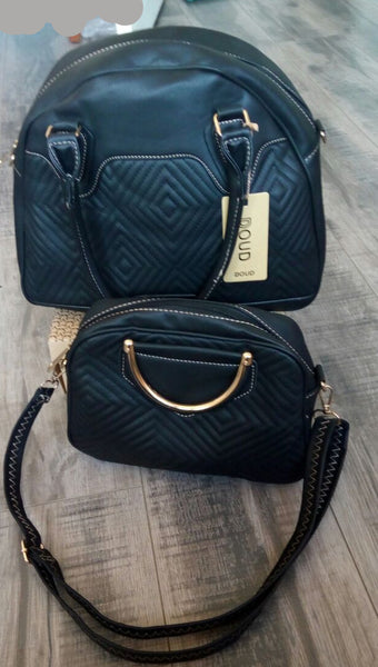 Ladies 2pc Handbag Set - Black