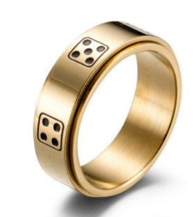 Men's Dice Spinner Rings - Gold