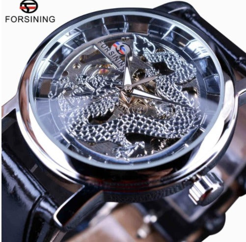 Automatic Skeleton Mechanical Watches - Dragon Silver