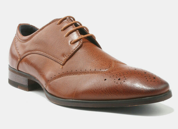 Baldini Formal Lace Up Shoes With Side Gusset And Pin Punch Detail