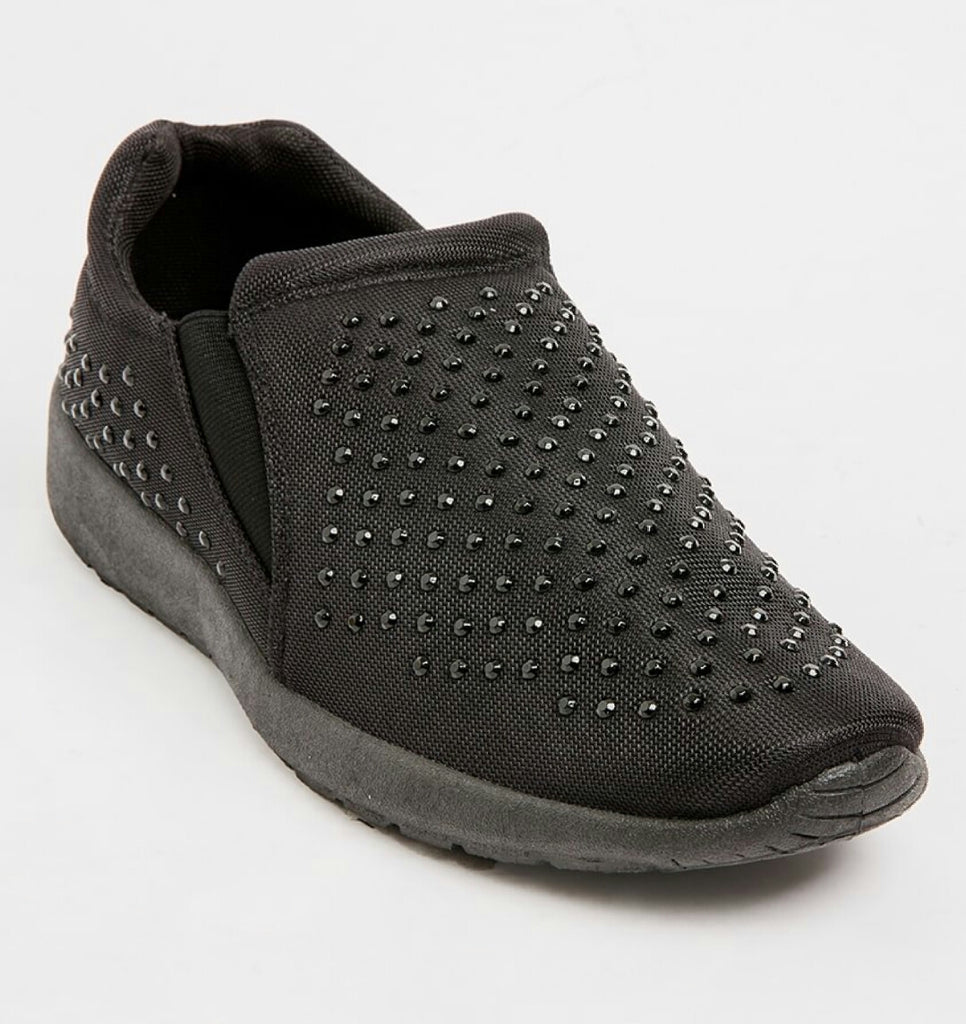 Jada Diamante Detail Slip-on Sneakers - Black