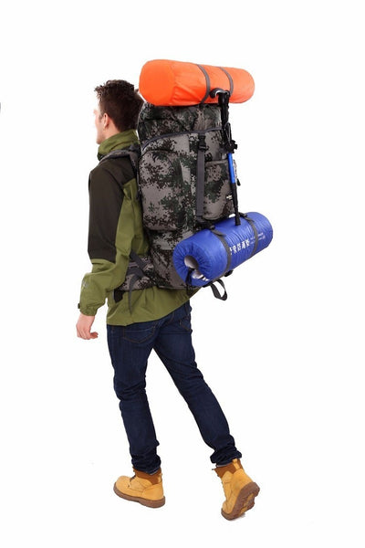 85L Outdoor Waterproof Rucksack, Trekking & Hiking Backpack - Khaki